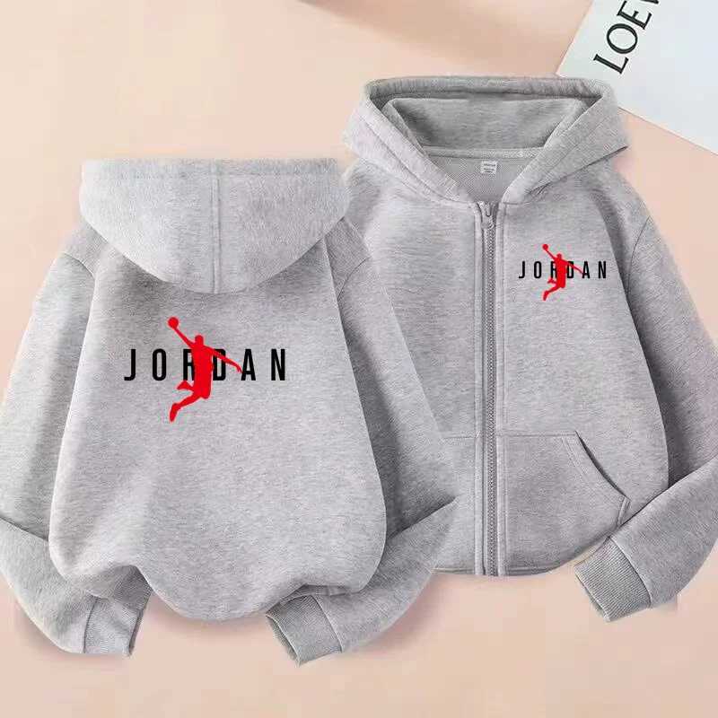 Childrens Sportswear Loose Sports Jackets Boys and Girls Aged 3 to 12 Zipper Sportswear and Hoodies for Teenagers C251017