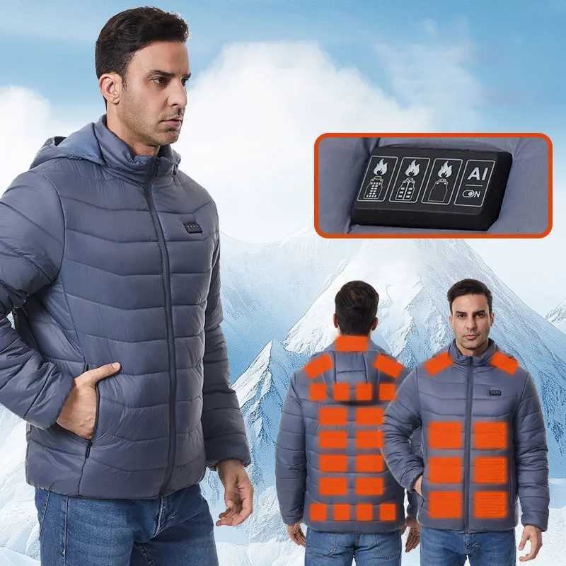 4Control 27Zone Heated Jacket for Men and Women Warm Heating Jacket for Winter Thick Skiing Heated Warm Coat Power Bank Not Included H251017