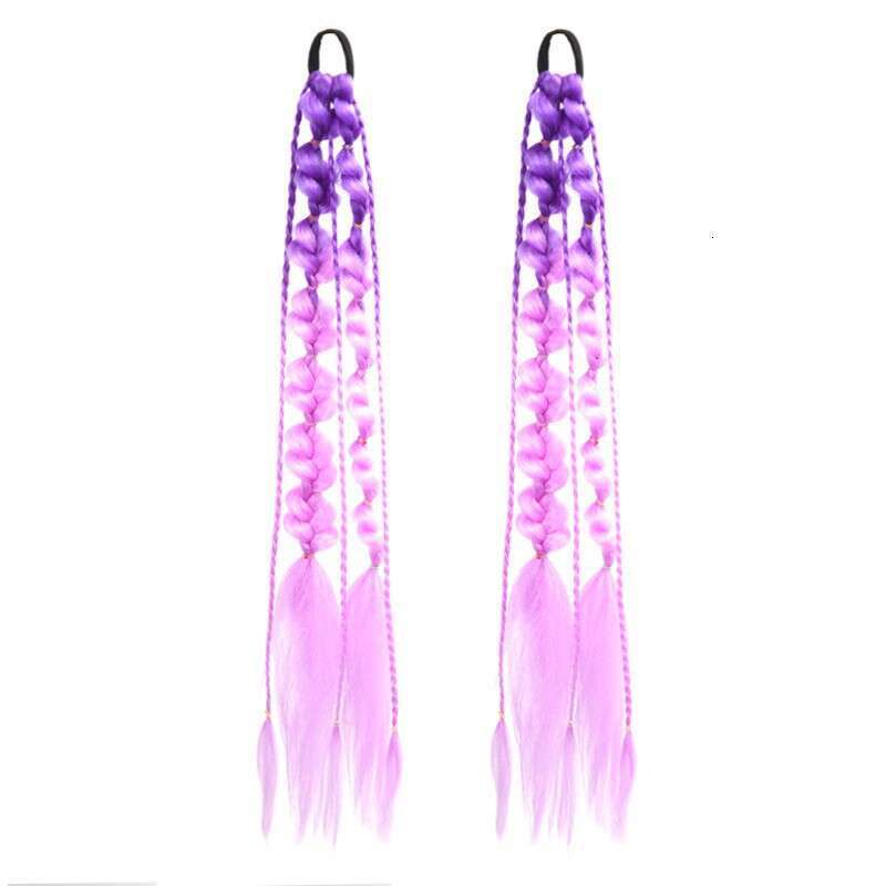 Strap-On Gradient Color Lantern Bubble Women's Wig Ponytail Dreadlocks Sweet Cool Dopamine Braid