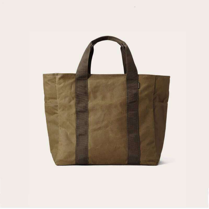 Tailor Brando Classic 70391 Retro 15oz Waxed Canvas Shoulder Size 39*35*13cm Large Capacity Unisex Tote Bag
