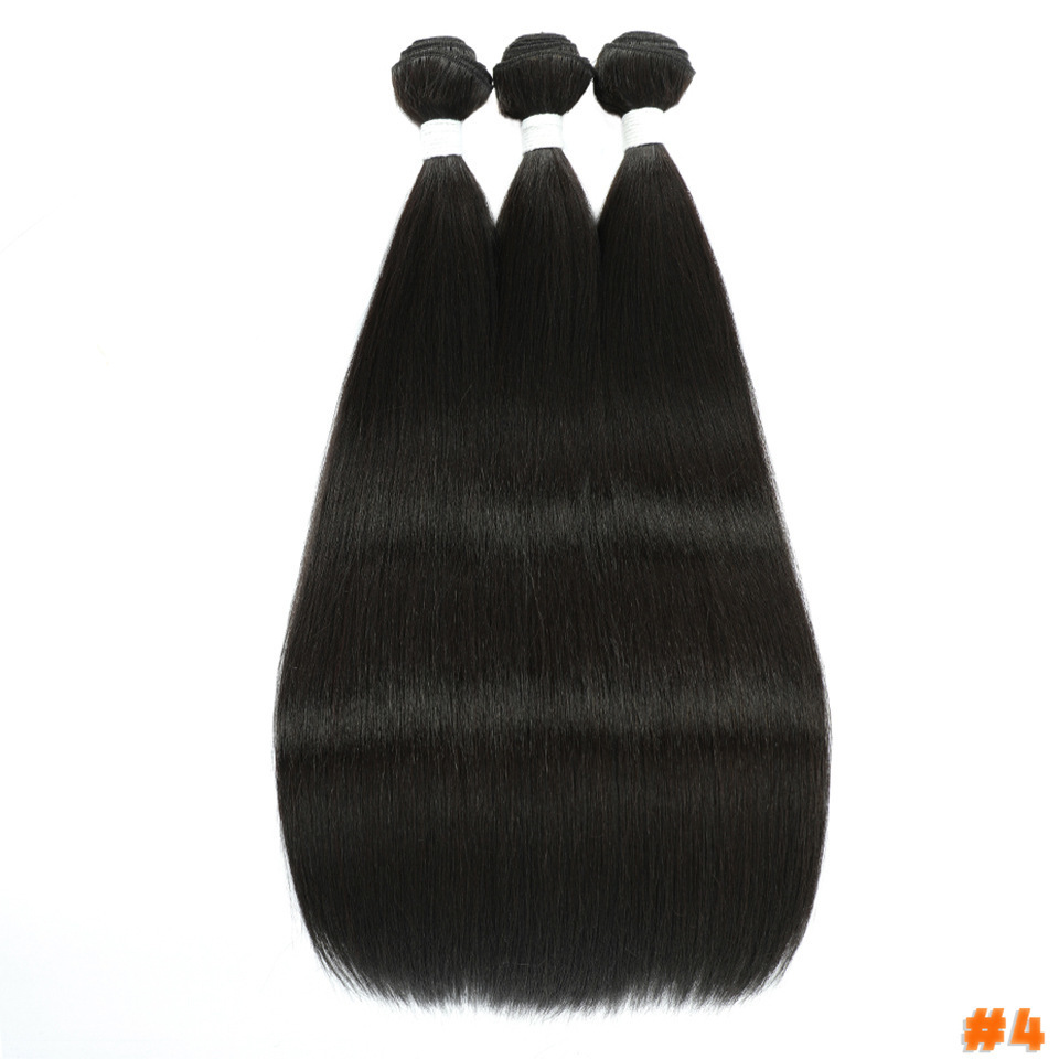 Straight Hair s Heat Resistant Synthetic Bundles Colorful High Temperature Cosplay Brown Blonde 240410