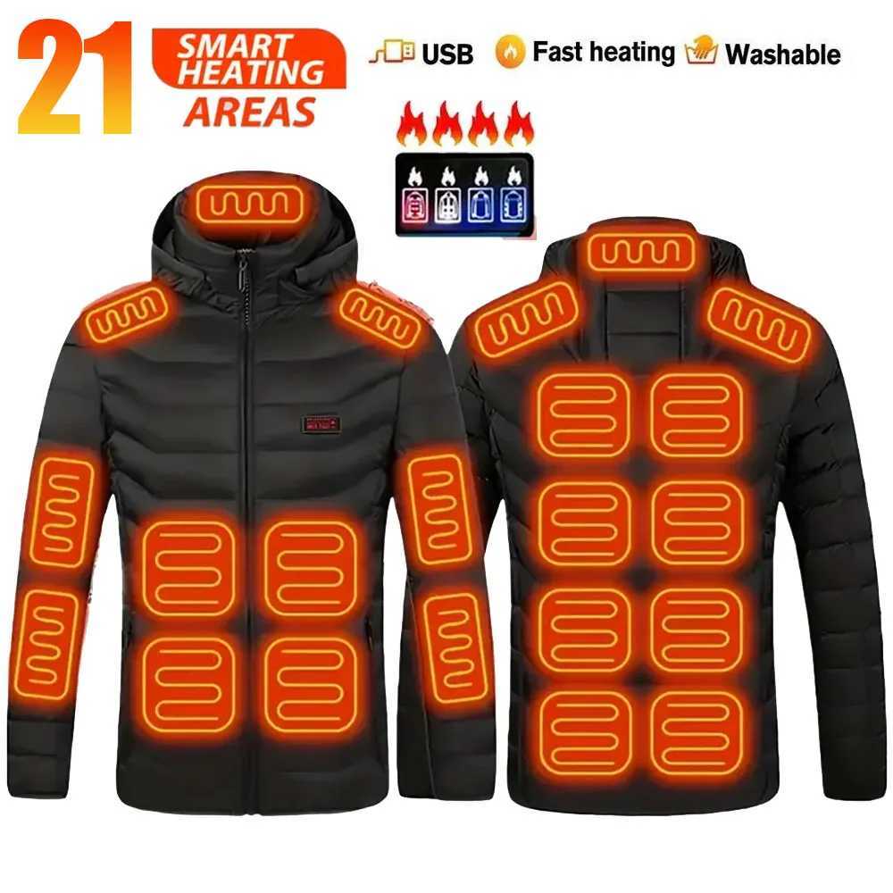 21 Areas Heated Jacket 2 Areas Winter Mens Womens Ski Jacket USB Electric Heating Jacket Heated Vest Moto Thermal Clothing H251017