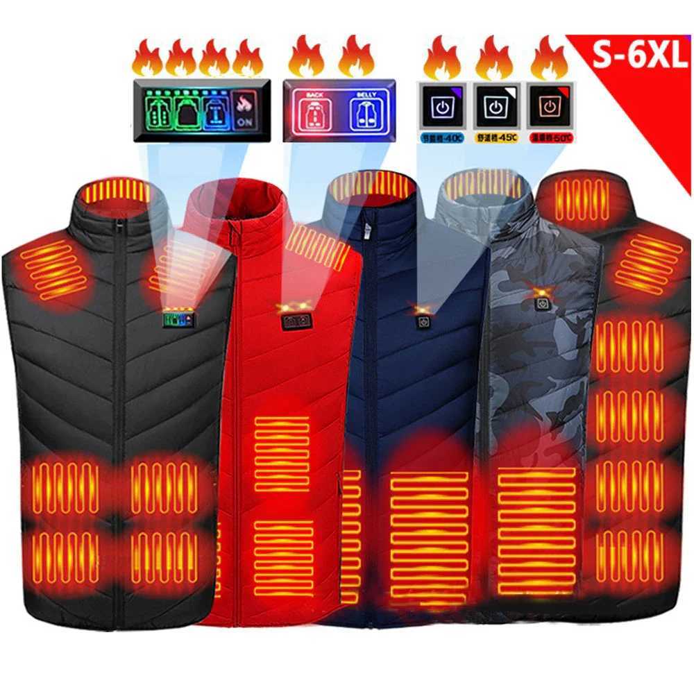 21 Areas Heating Vest Winter Electric Heated Jackets Men Women Thermal Heated USB Winter Skiing Heating Jacket Bodywarmer Coat H251017