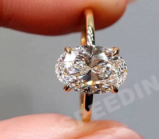Hot Selling Speedin Jewelry DVVS1 Engagement Ring IGI 14k Gold Oval Cut Lab Diamond Ring for Women