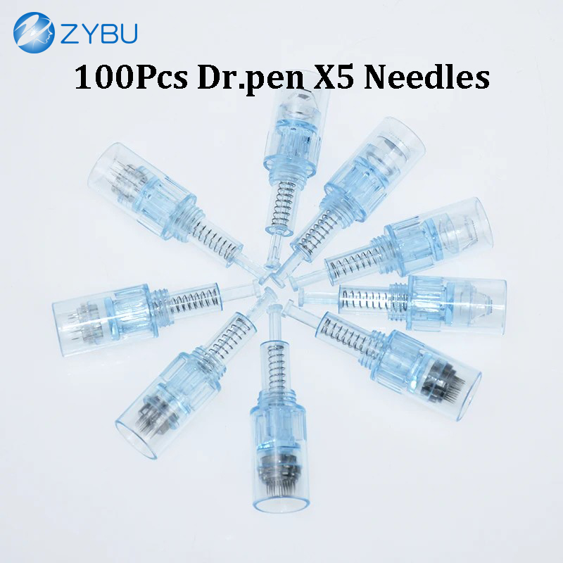 Dr.pen Ultima X5 Device Consumables 100Pcs Needles Cartridges 9 12 24 36 42 Pins Nano Round 3D 5D Silicon Dermapen Skin Care Needling Parts Face MTS T