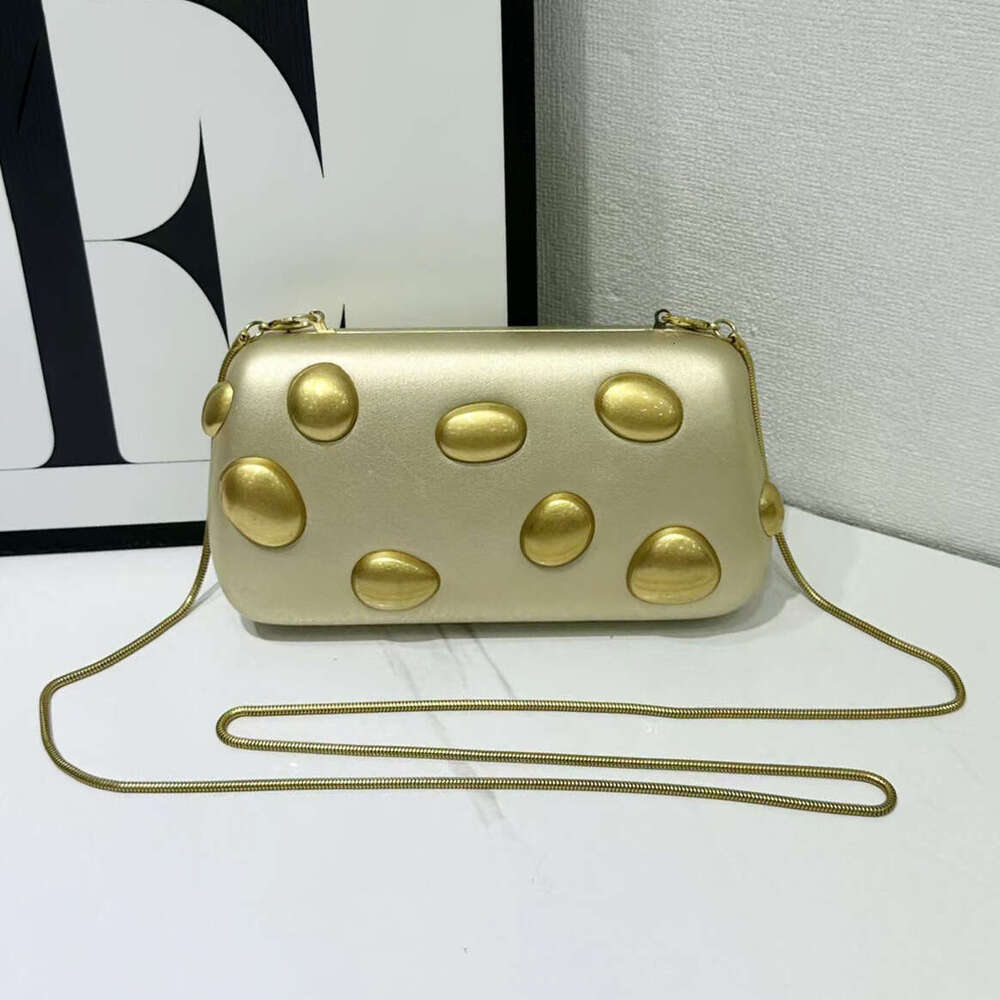 designer bag tote bag Box Bag Clip Small Coin Purse Inlaid with Pebbles Chain Niche Evening Clutch for Women
