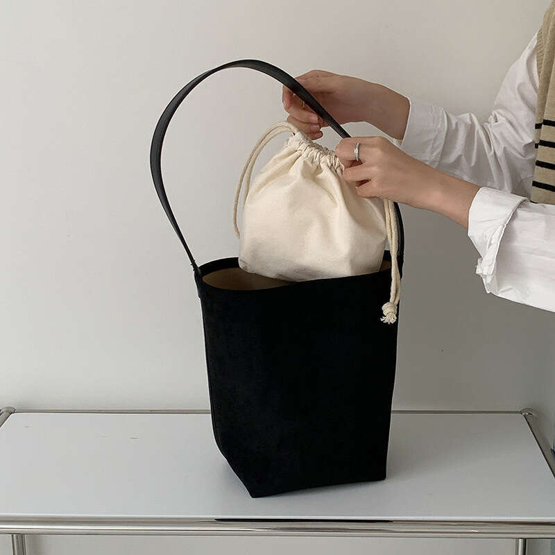 High-End Niche Suede Women's Commuter Large Capacity Shoulder Autumn New Bucket Bag B5