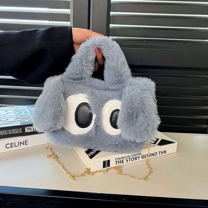 Plush Big Eyed Puppy 2023 Furry Winter New Cartoon Handbag Shoulder Cute Crossbody Bag