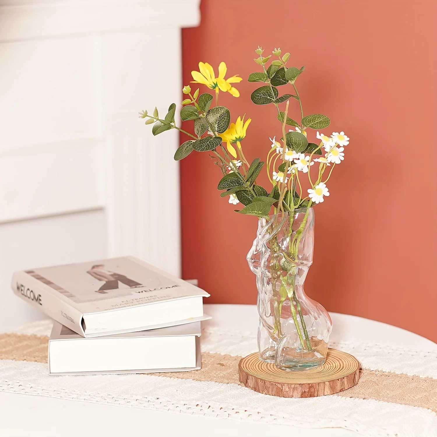 1pc Transparent Glass Vase Creative Female Body Vase Party Decoration Glass VaseValentines Day Decoration C251017