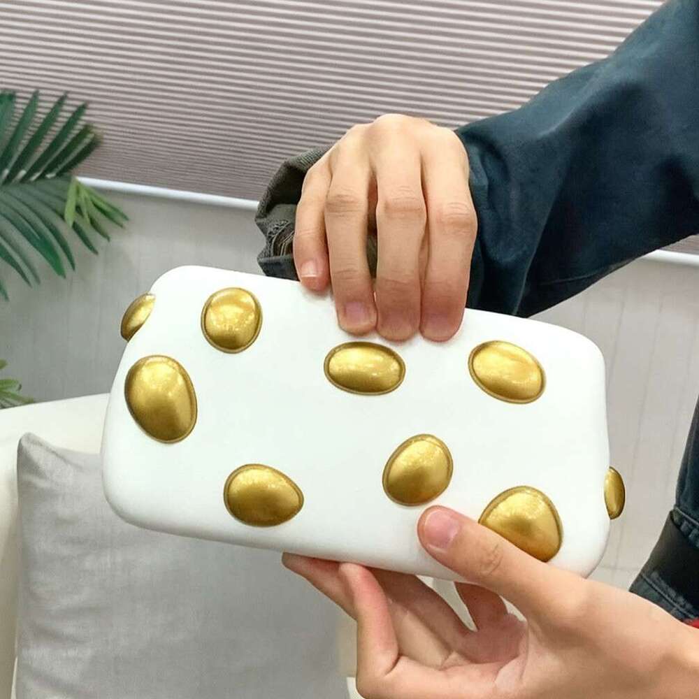 designer bag tote bag Box Bag Clip Small Coin Purse Inlaid with Pebbles Chain Niche Evening Clutch for Women