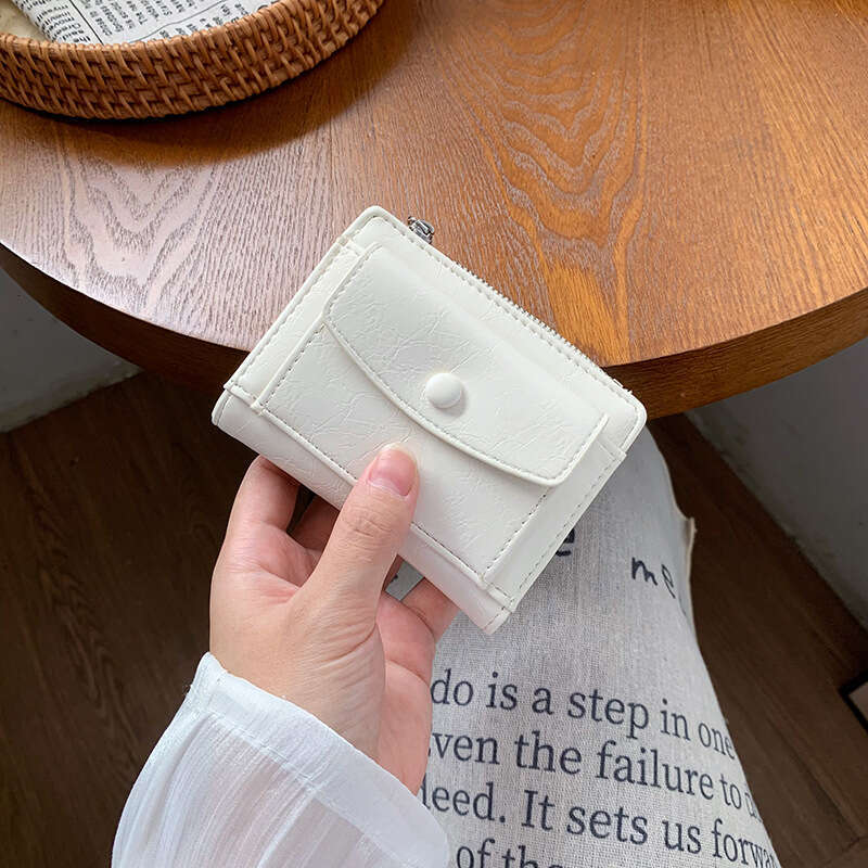 New Women's Style High-end Short Student Ins Female Money Clip Wallet Clutch