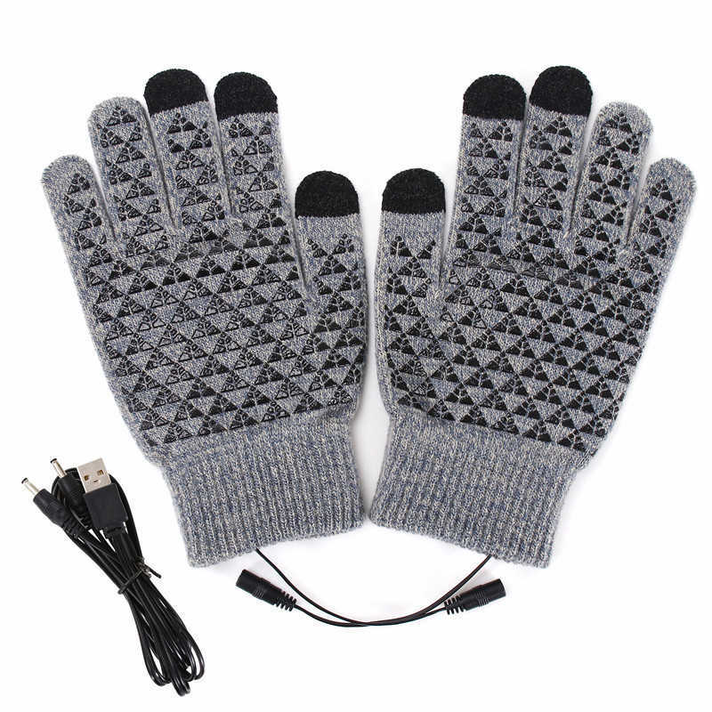 Winter Usb Heating Gloves Electric Doublesided Heating Gloves Warm Touchscreen Office Outdoor Skiing Antislip H251017