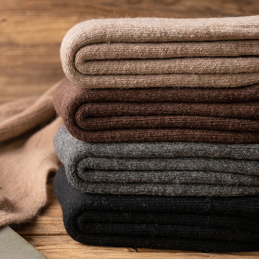 5 PairsLot Thick Wool Socks Men Winter Warm Cashmere Breathable Long Sock Outdoor Male Meias 7 Colors 251017