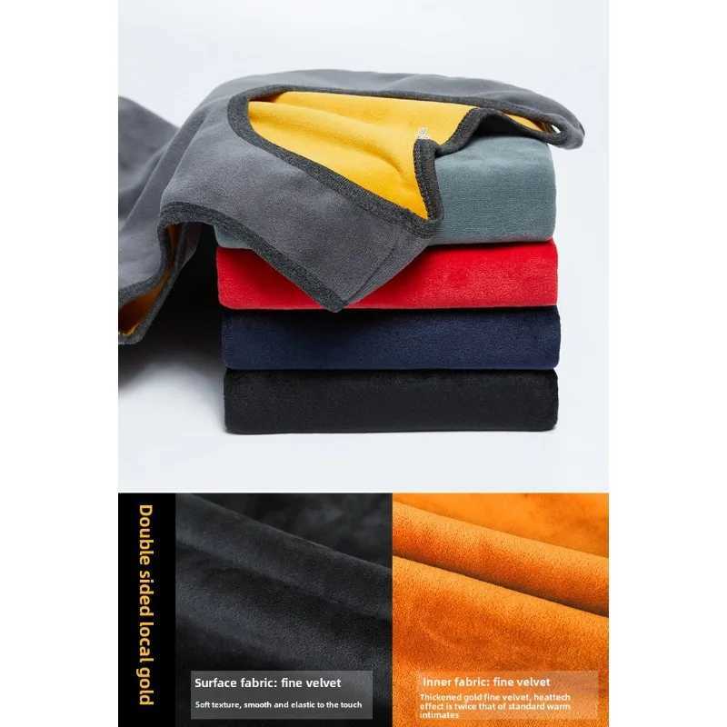 Men Thermal Vest Gold Velvet Sleeveless Underwear Base and Thickened DoubleFaced Men Vest Black Sleeveless Top H251017