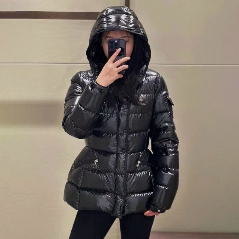 Women's winter jacket, womens puffer jacket, designer jacket women winter, fashion luxury hooded coat embroidered badge girls new year gift White duck down warm jacket