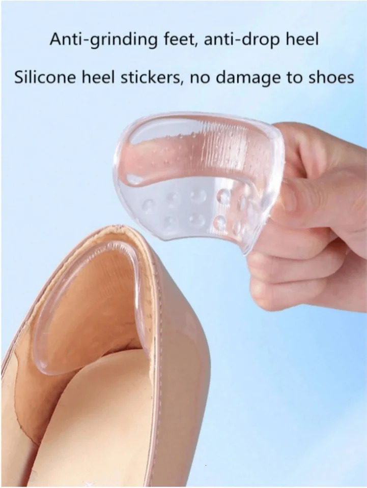 1Pair Heels Grips Silicone Heel Stickers for Women Men Anti Slip Heel Cushions NonSlip Inserts Pads Foot Heel Care Protector 251011