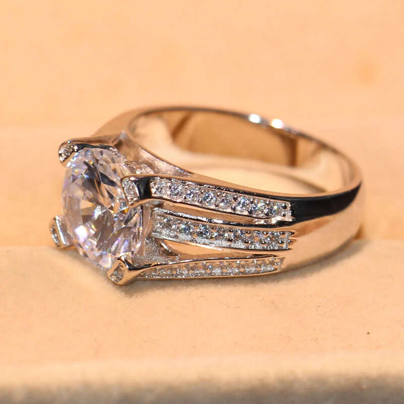 Victoria Wieck Handmade Fashion Jewelry Sterling Sier Round Cut 4CT White Topaz CZ Dia Gemstones Party Women Weddding Band Ring