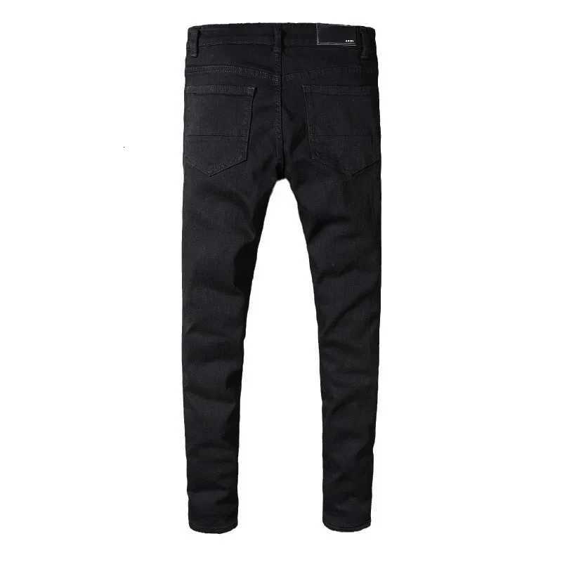 2023 Trendy 1 Style High Street Black Hole Jeans Mens Stretch Slims Smooths Your Silhouette Small Footed Trousers Y251105