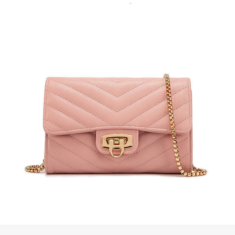 Fashion V Pattern Embroidered Small Square 2025 New Trend Versatile Lock Chain for Women High-end Handheld Crossbody Bag