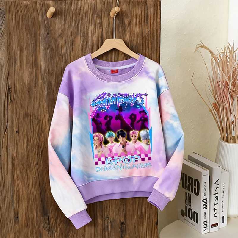 KPop Demon Hunters Hoodie Girl Anime Sweatshirt Autumn Winter Insulation Sweater Longsleeved Clothing Top Birthday Gift C251017