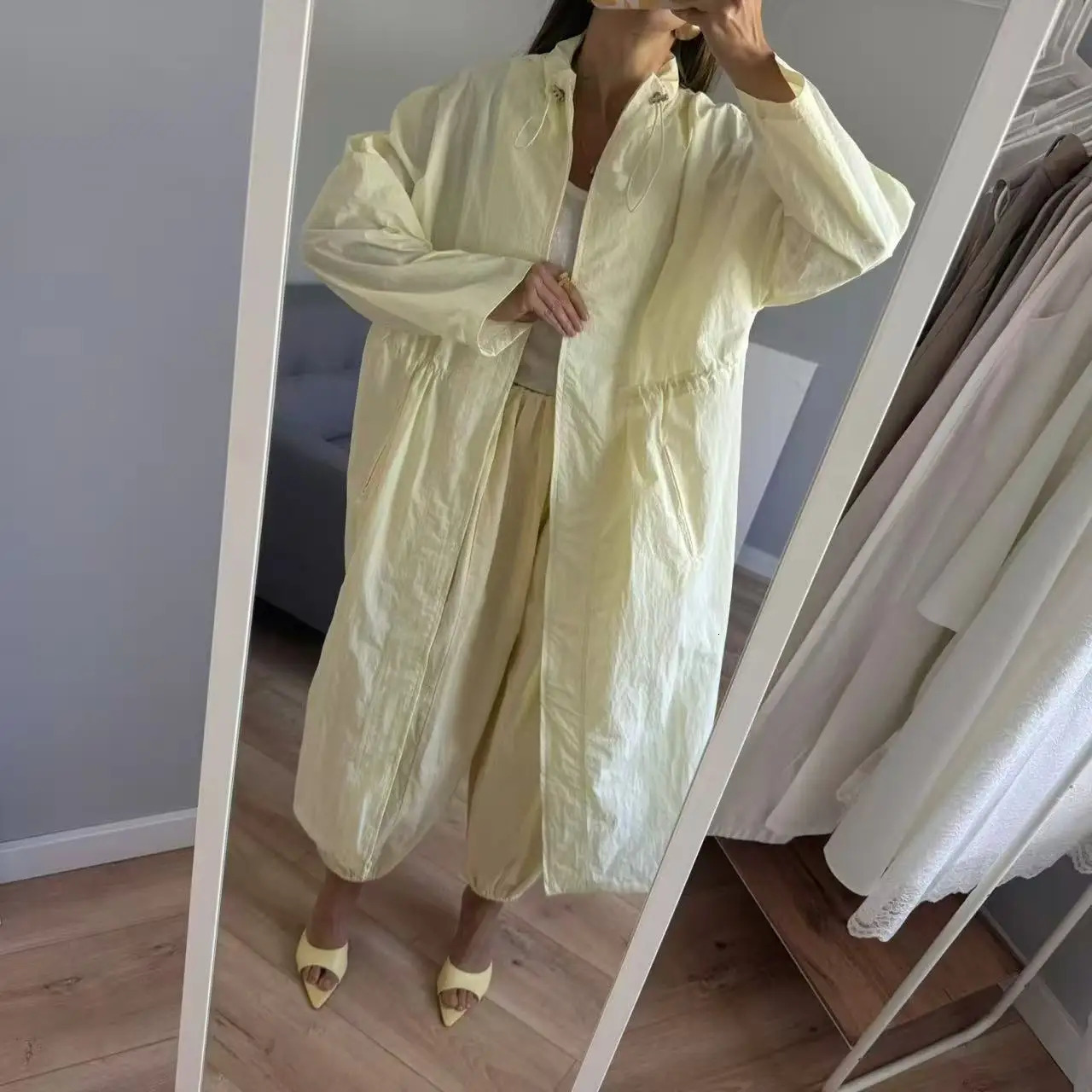 2025 Women Fashion Fall Autumn trench coat Female outerwear blue Khaki 251013