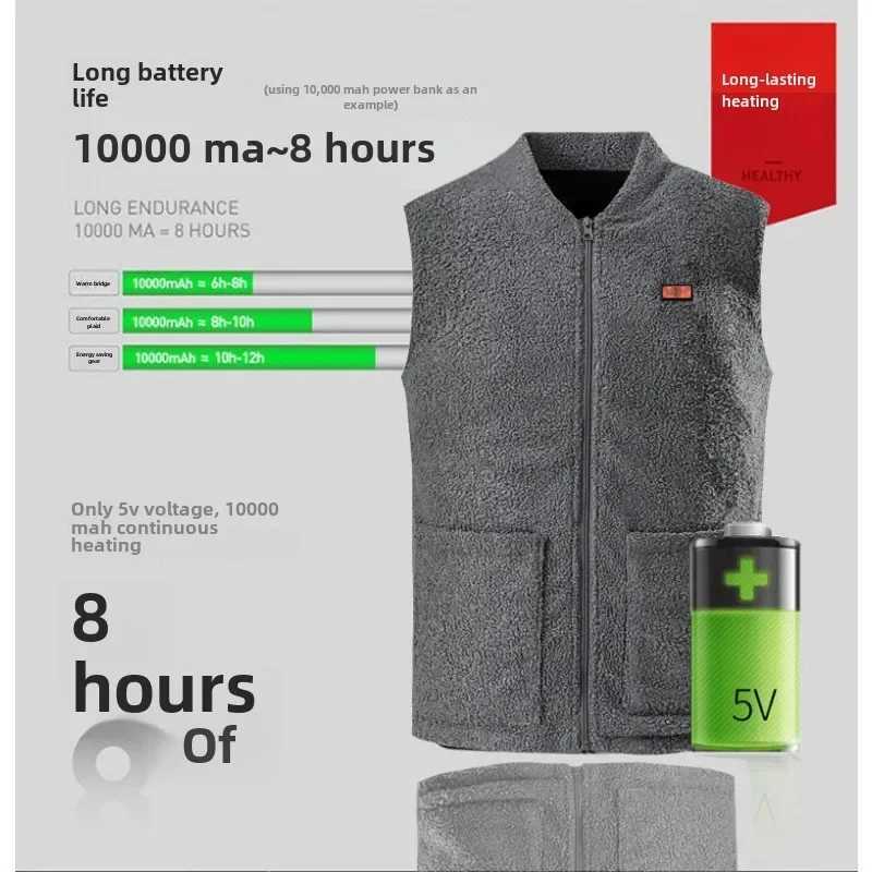 1 Pcs Winter USB Smart Heated Vest 3Speed Adjustable Temperature Rapid Heating Long Battery Life Outdoor Sport Trekking Cycling H251017