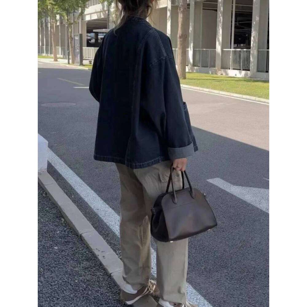 High Quality Margaux Cowhide Handbag Shoulder Soft Genuine Leather Large Capacity Suede Tote Bag