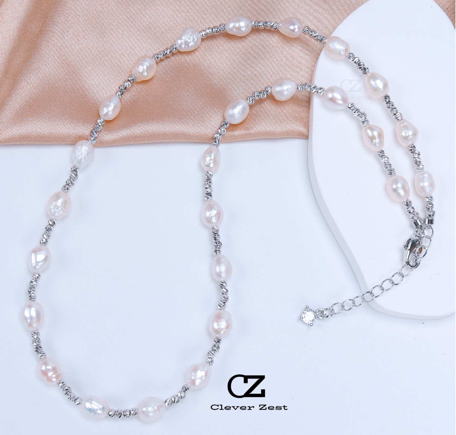 Natural White Baroque Pearl Necklace 14K Gold-Filled Fashion Versatile and Trendy Anniversary Gift Bestie Gift