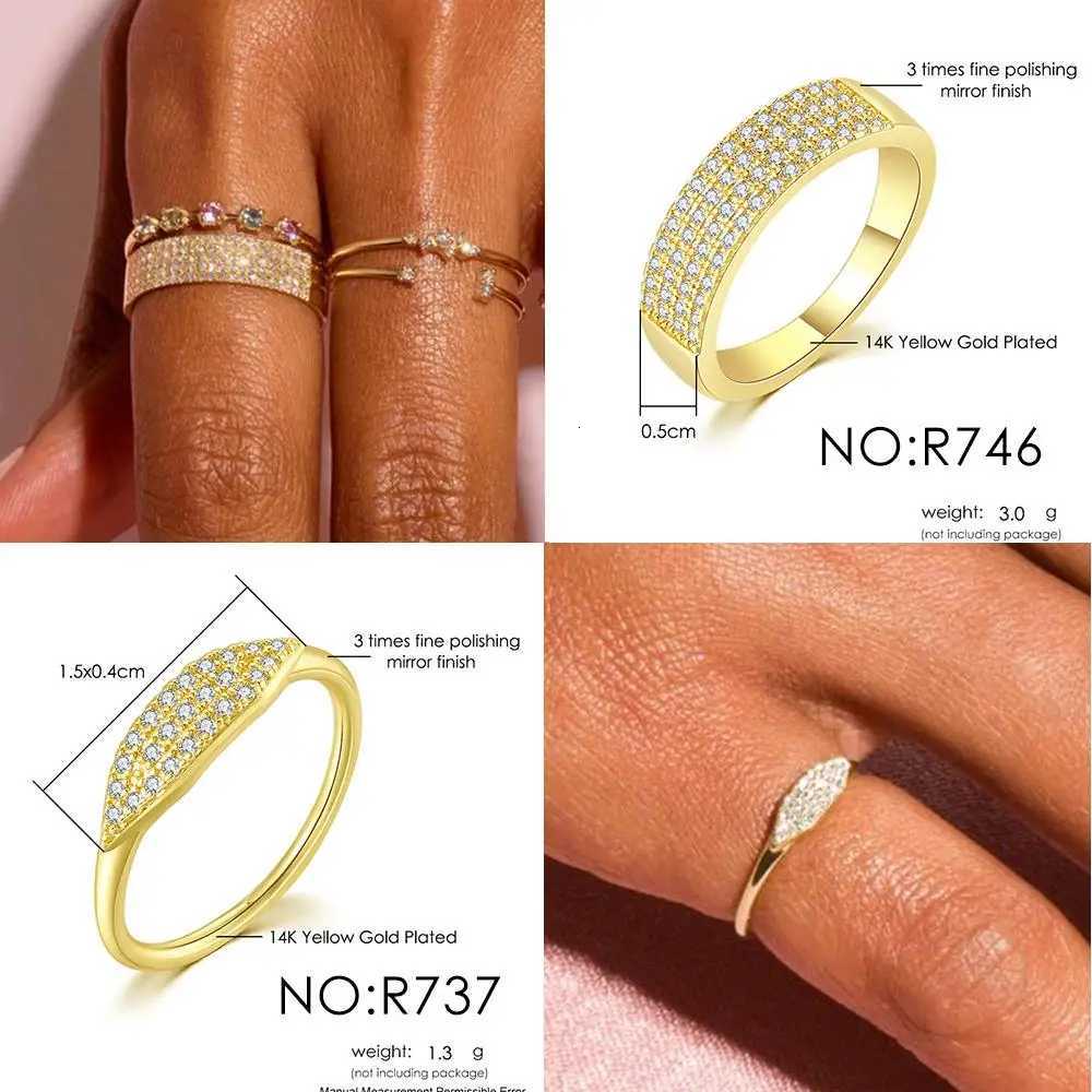 Dainty Minimalist Stacking Ring For Women Trend Cubic Zircon Gold Color Crystal Finger Accessories for Female Jewelry Gift R737W251017