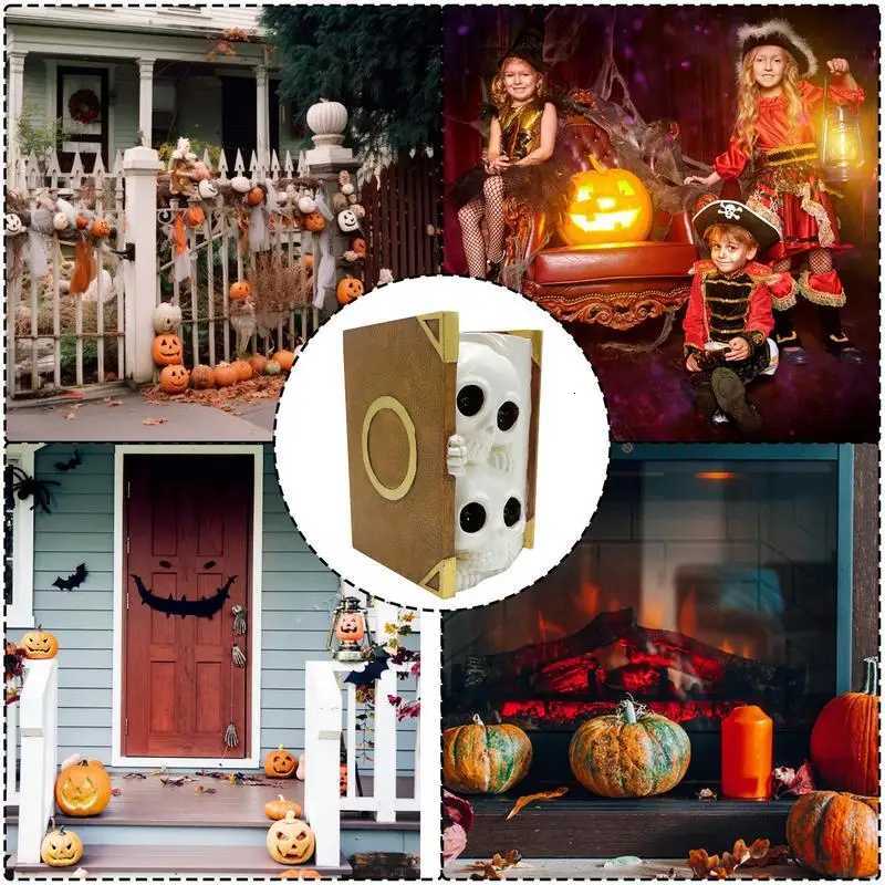 Skull Vase Skull Book Planter Pot Halloween Skeleton Planter Book Flower Planter Unique Creative For Garden Succulent Plant C251017