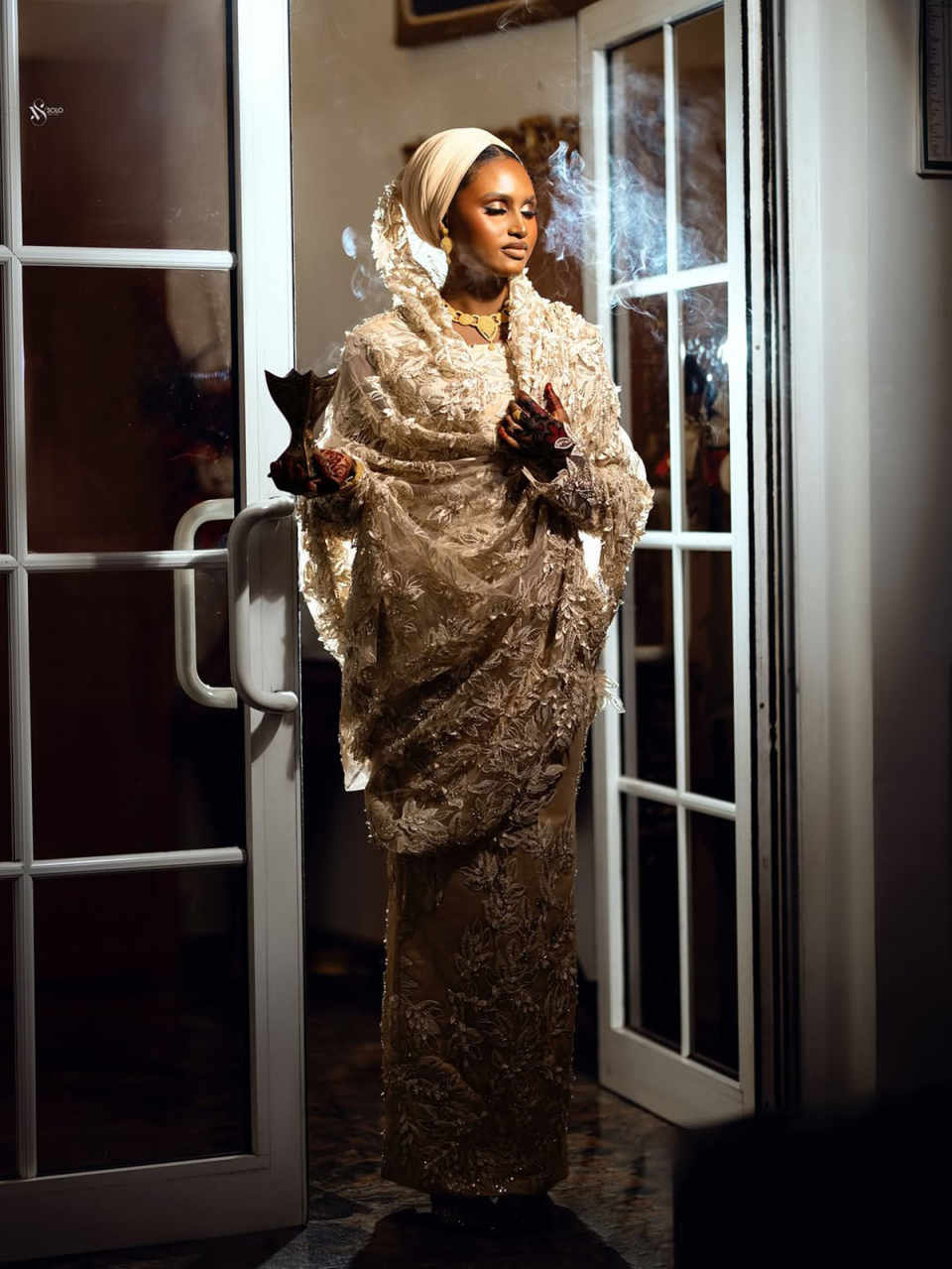 Arabic Style Wedding Dress High-Neck Bridal Gowns With Headscarf Dress Appliques 3D-Lace Vestina De Novia Plus Size Customized H252569