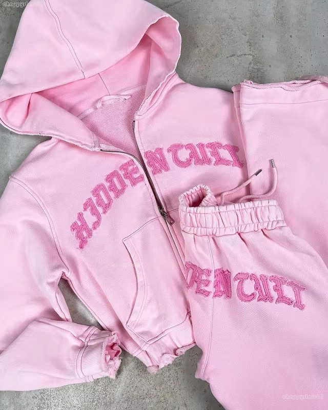 hidden tracksuit two piece woman Designer Tracksuit Outfit Winter 2025 Trend hide cult Pure Cotton set Elegant Warm Suit Vintage Sports Y2k Trouser Se