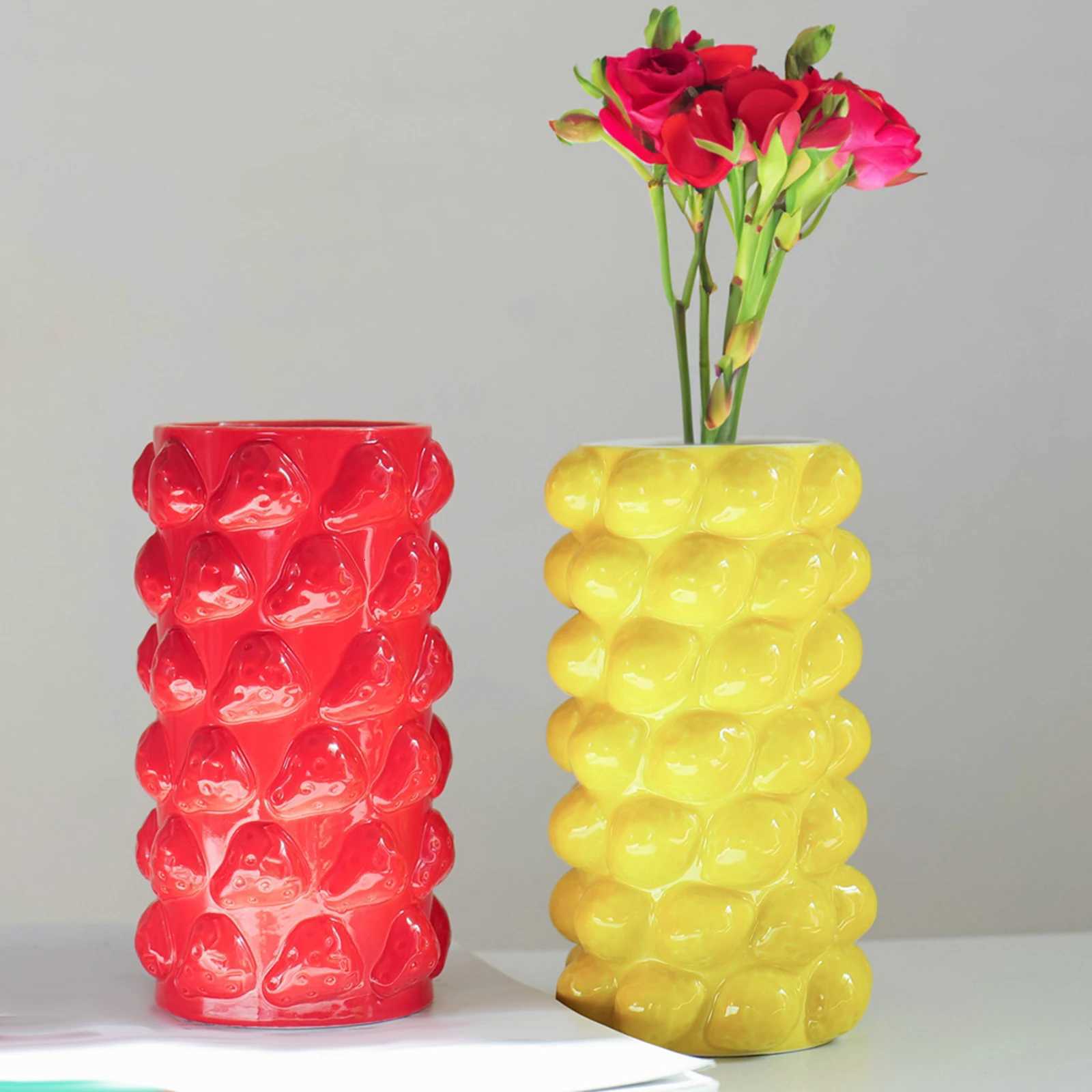 Creative Geometric Vase Porcelain Flower Vase Flower Pot Flower Arrangement for Balcony Mantel Office Table Centerpiece C251017