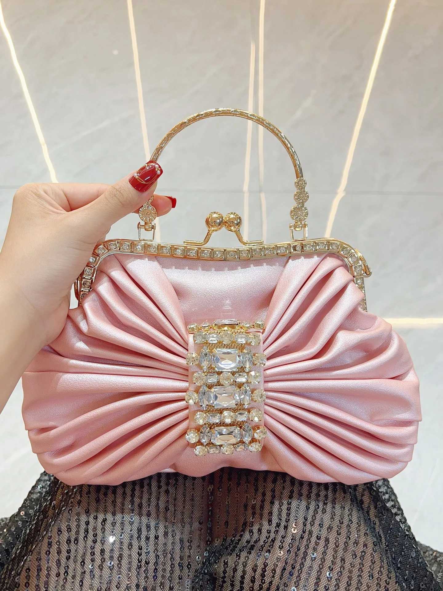 Fashionable Luxury Diamond Women Luxury Clutch Bag Wedding Crystal Ladies Designer Clutch Purse Handmade Pearl Decoration Z251017