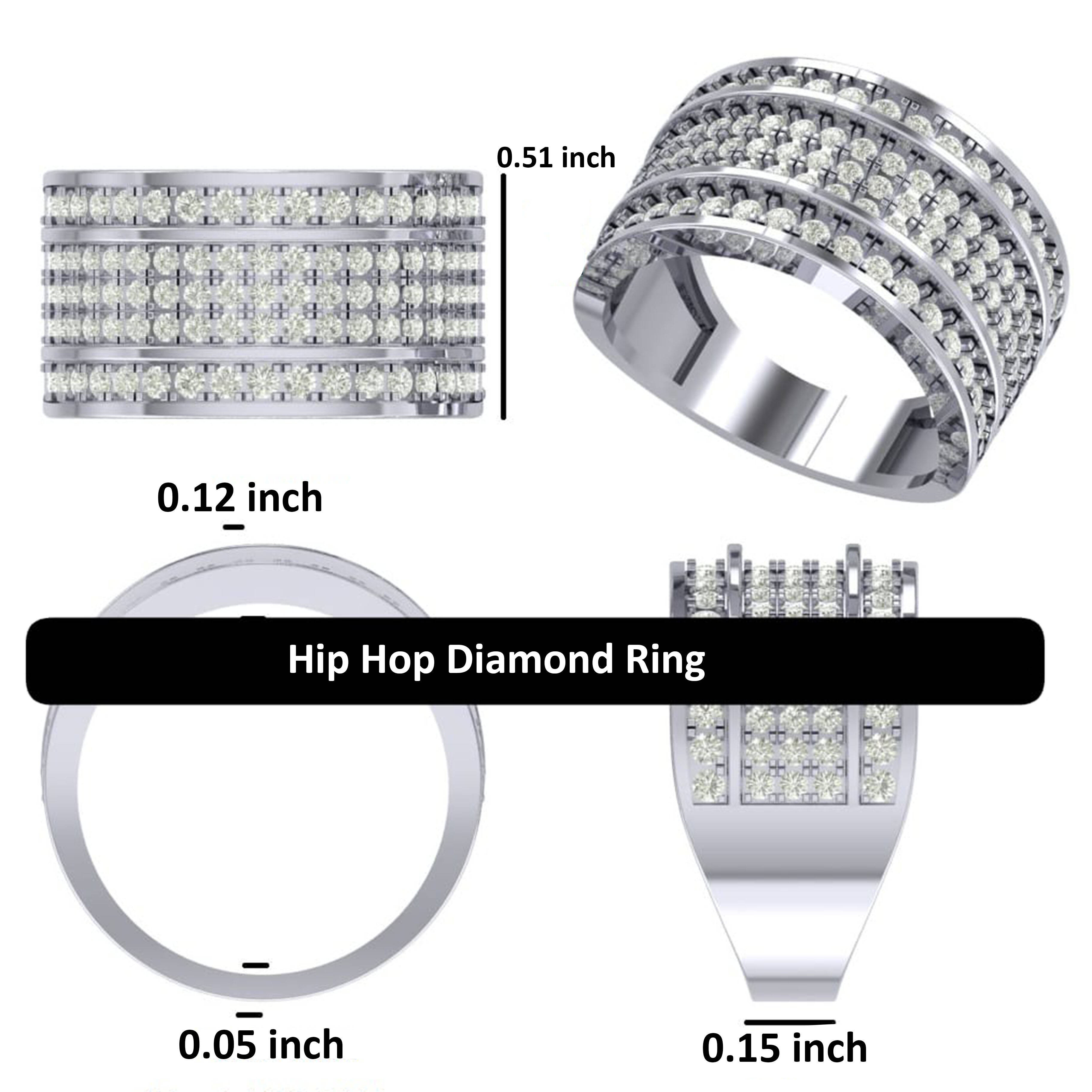 Fashionable Wholesale Prices Hip Hop Jewelry 925 Sterling Silver VVS Moissanite Diamond Iced Out Cuban Rings for Men