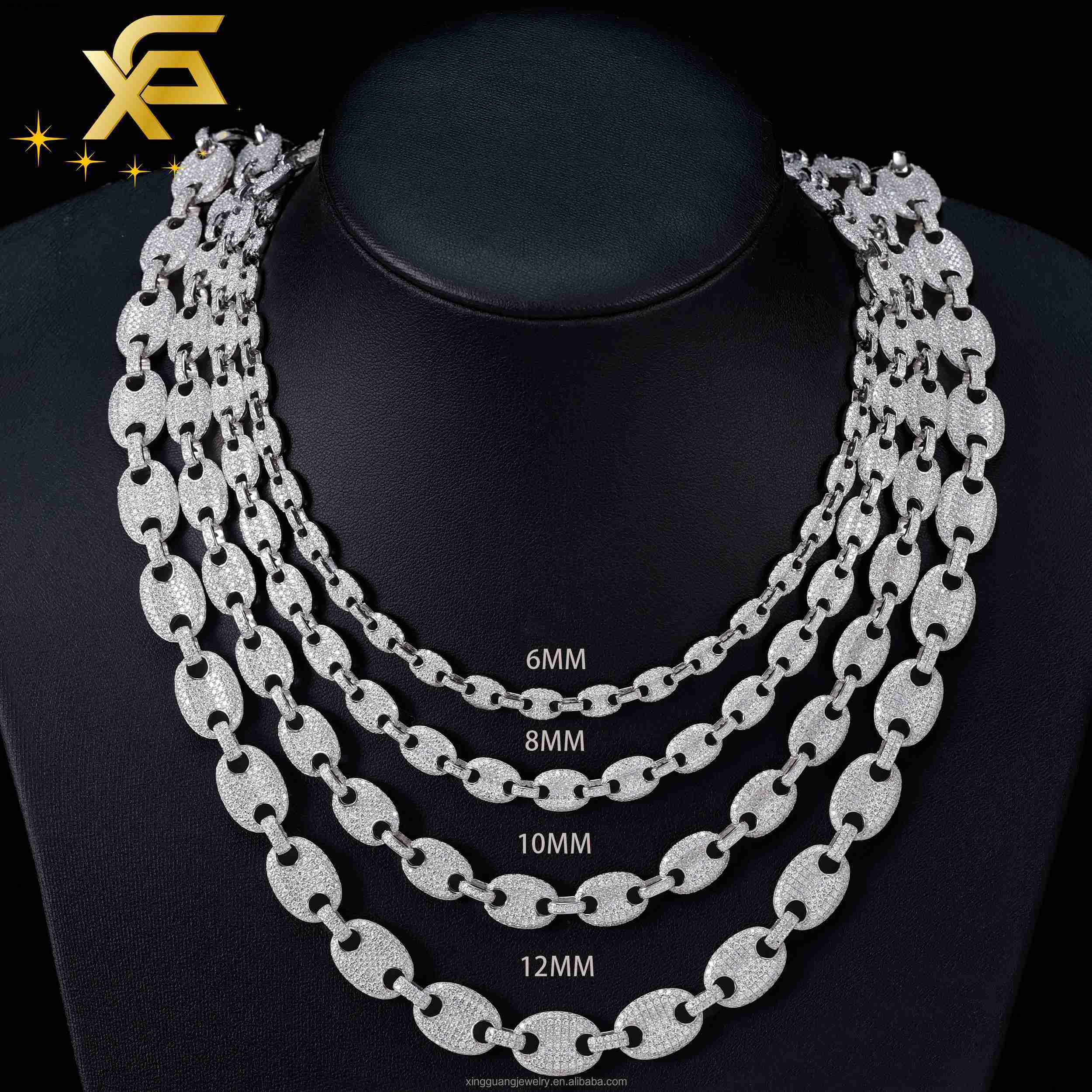 GRA Certified VVS Moissanite Diamond 612mm Cuban Lidynamic Chain in 18K Gold S925 Sterling Silver Luxury Necklaces
