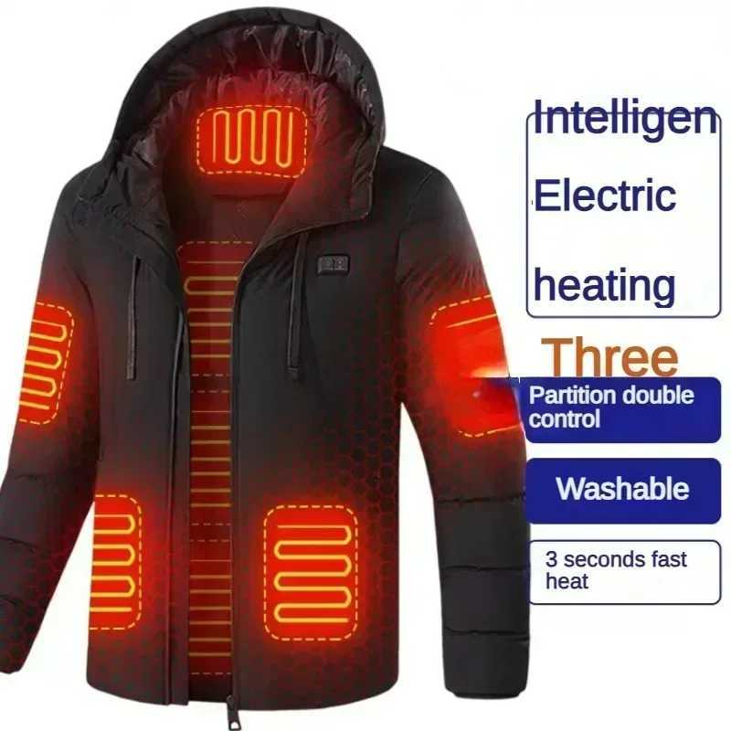 11 Zone Heating Jacket Vest Men Electric Heating Padded Jacket Usb Heating Clothes Outdoor Women Coldproof Warm Ski Down Jacket H251017