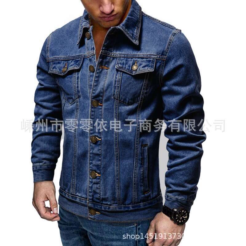 Spring And Autumn Trendy Cotton Casual Slim Fit Jacket Denim Coat Men's Clothing B5