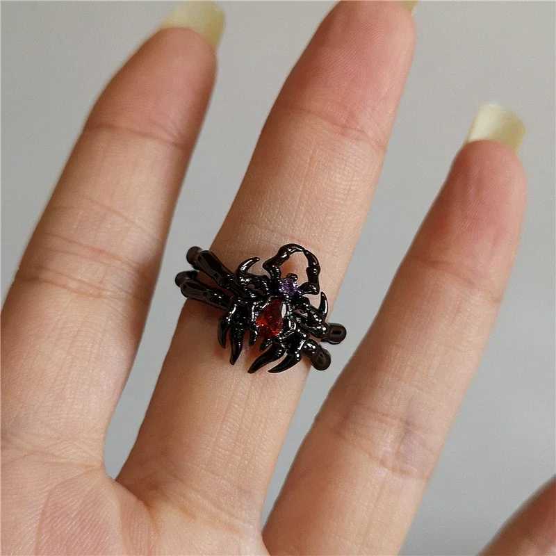 Vintage Goth Thorny Rose Couple Rings For Men Women Charm Irregularity Opening Stainless Steel Punk Finger Ring Jewelry Y2k Gift Z251017