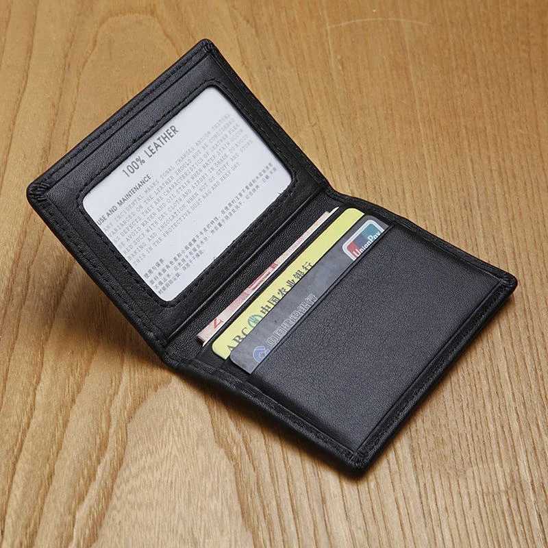 Real Leather Minimalist Wallet Small Thin ID Credit Card Holder Male Slim Simplicity VIP Cards Cases Women and Mens AccessoriesW251017