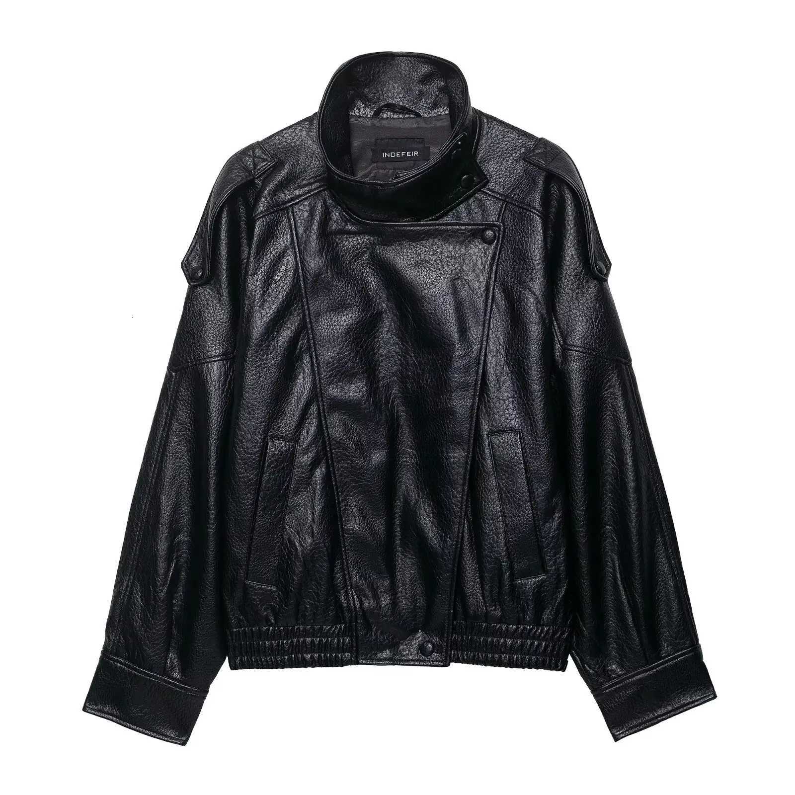 Leather Jackets Womans zartins Faux Pu Jackets Womens Coat 2025 Black Pu Coat Streetwear Fashion Long Sleeve Outwear WomanT251017