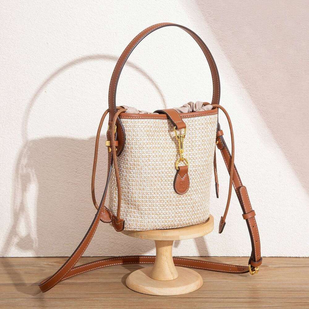 CH Summer New PP Grass Woven Handbag Holiday Phone Women's Shoulder Bag