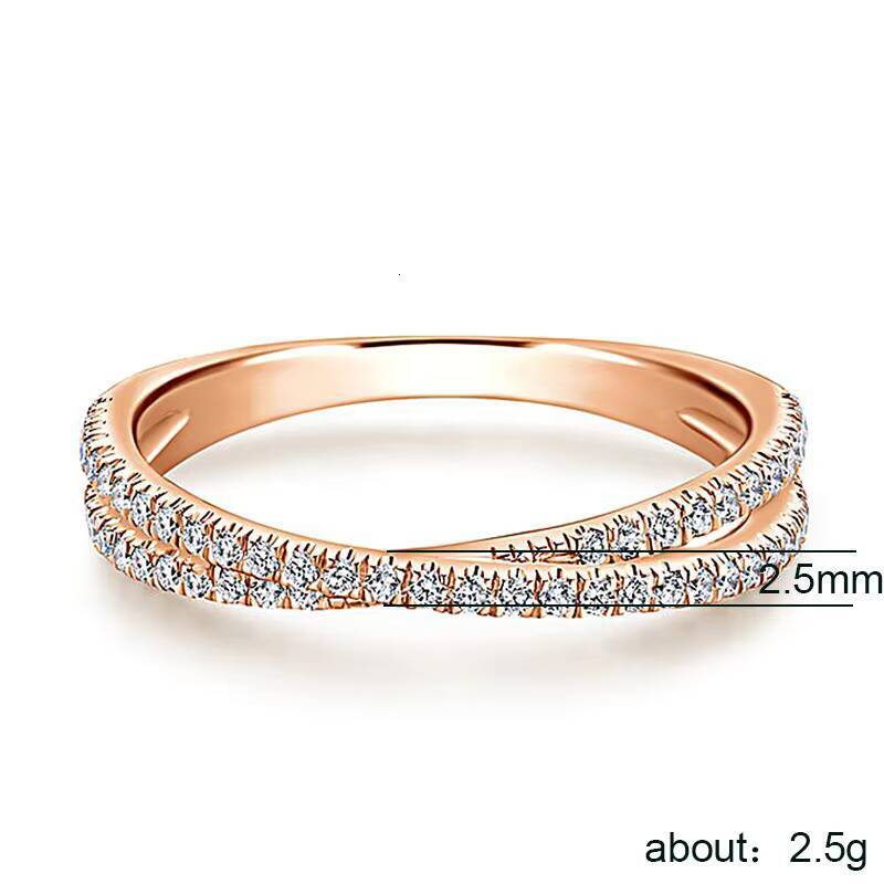 Full Moissanite Engagement Diamond Zircon Cross Ring Jewelry for Women