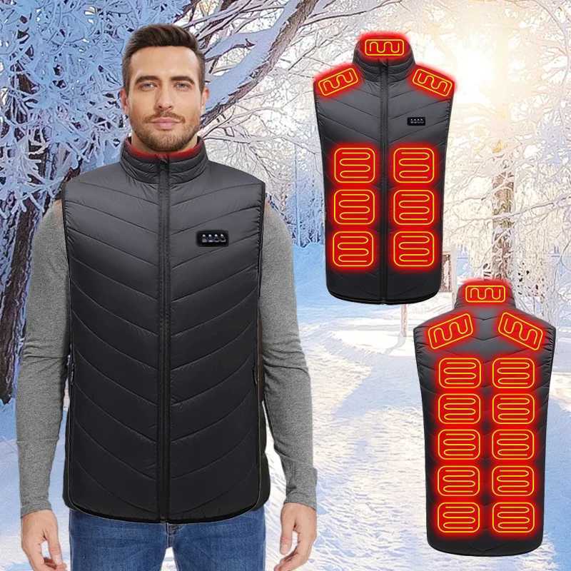 21 Areas Unisex Heated Vest USB Electric Heated Jackets Smart Heating Coat for Outdoor Motorcycle Camping Fishing Skiing Hunting H251017