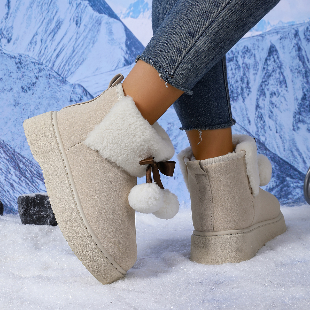 Cozy Wool-Innerlined Womens Ankle Boots with Elevated Soles & Durable Outsoles
