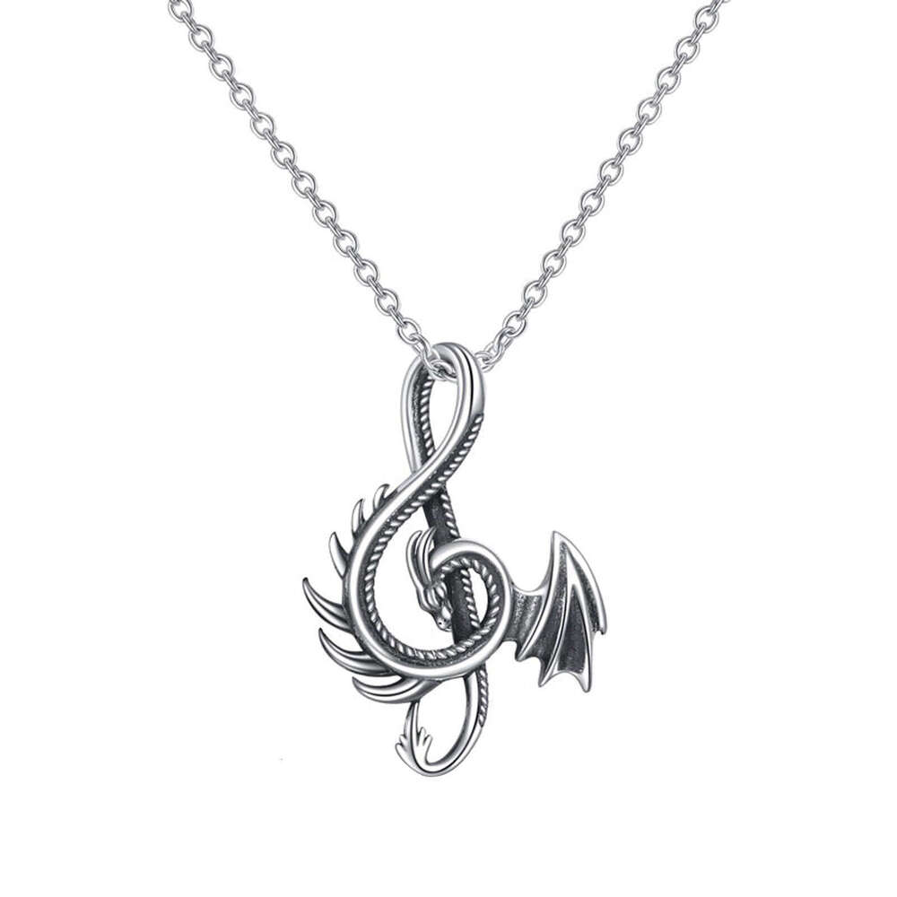 2025 New Jewelry Alloy Musical Note Necklace THE DRAGON Dragon Pendant Hot Sale
