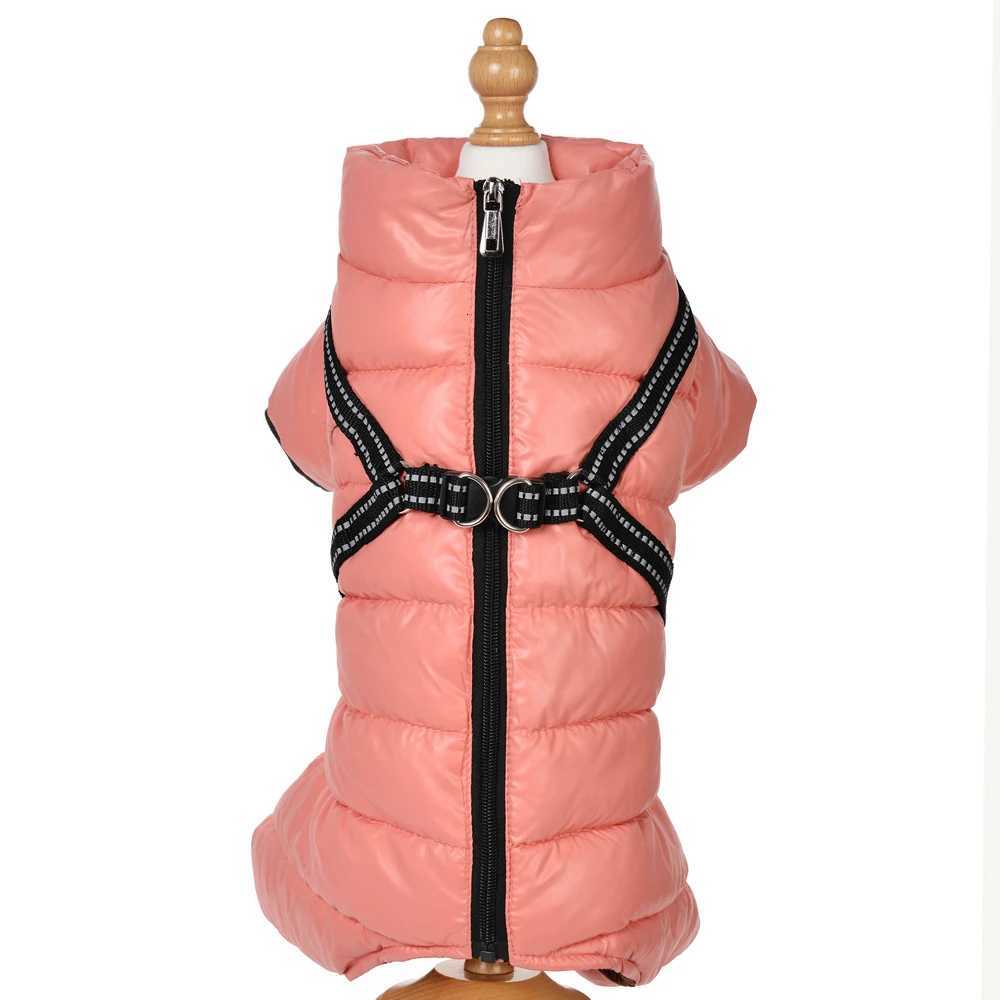 Warm Dog Jumpsuit With Harness For Small Dogs Clothes Waterproof Puppy Jacket Chihuahua Yorkshire Bulldog Pet Coat For WinterW251017