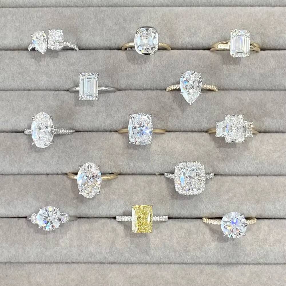 Fancy Cut Moissanite Diamond Rings Women Mujer Por Mayor Joyas De Plata 925 14K Gold Original Jewelry Manufacturer China