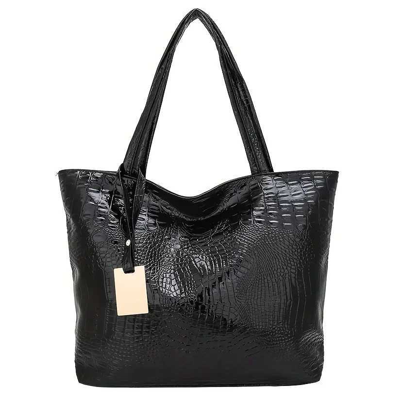 fashion large capacity crocodile women shoulder bags pu leather lady handbags silver gold hand bags big tote bag Z251017