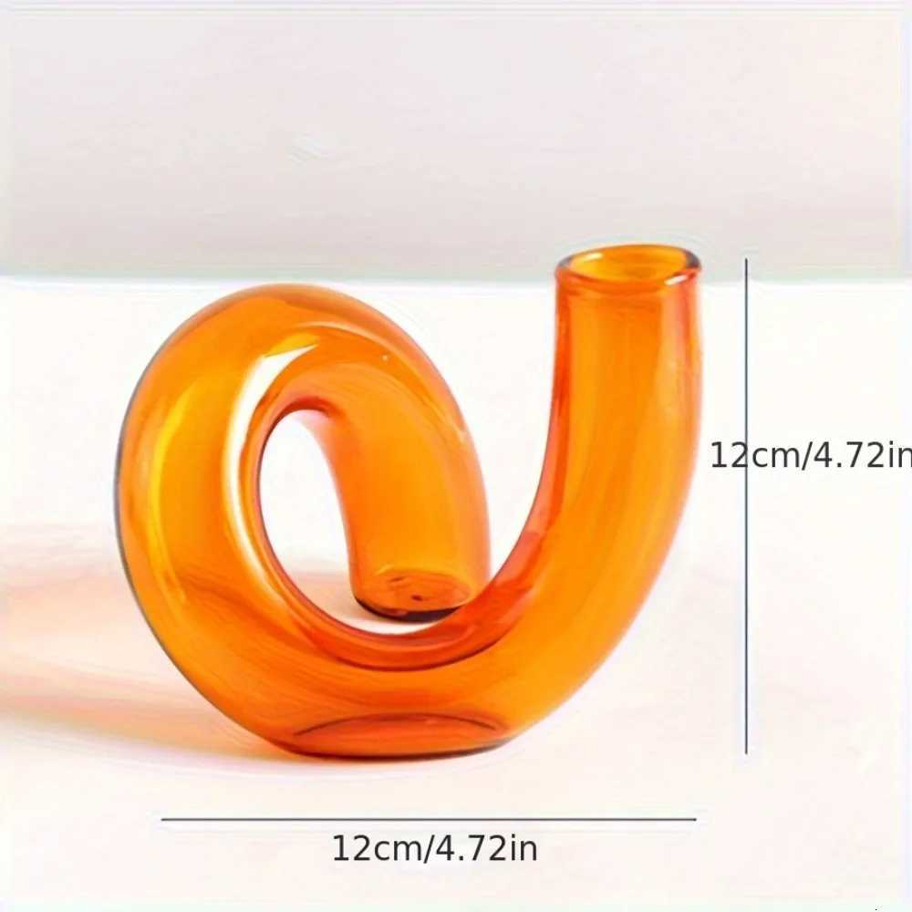 Modern Creative Irregular Shaped Glass Vase Transparent Centerpiece for Dining Living Room Decor Nordic Glass Flower Vase C251017